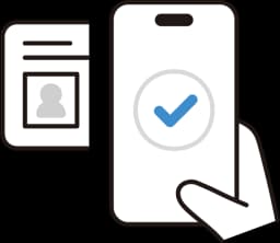 運転免許証を使った[改行]申し込みフォームのイラスト
